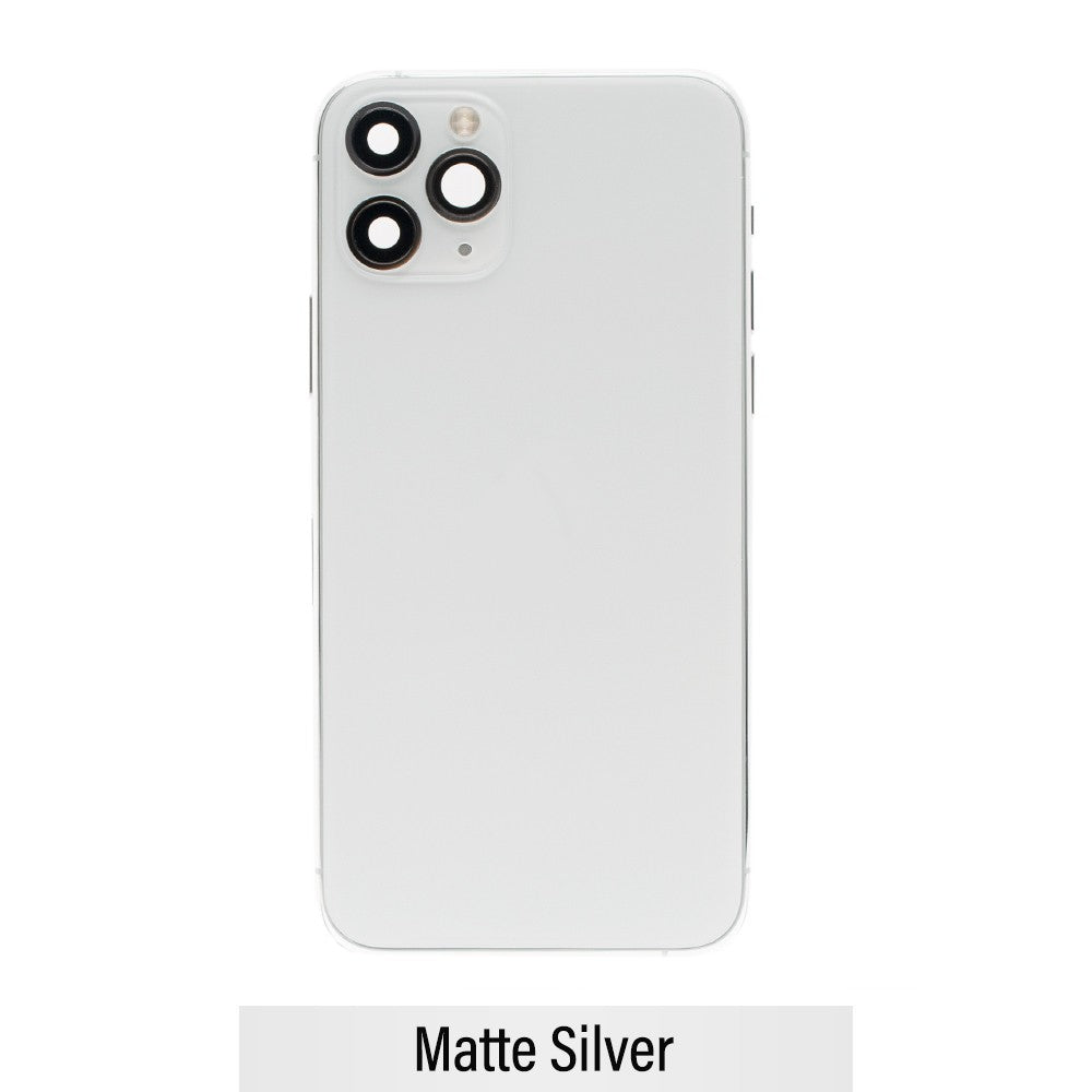 Rear Housing with Full Set Parts for iPhone 11 Pro-Matte Silver (Purple) Rear Housing with Full Set Parts for iPhone 11 Pro-Matte Silver (Purple)